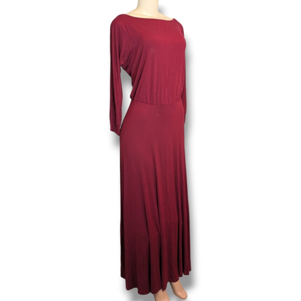Reoria Maroon Long Sleeve Maxi Dress Women's Size Medium NWT